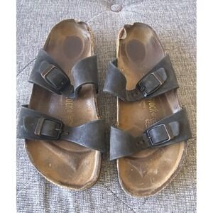 Birkenstock Womens Size 38 Sandals Black Two Strap Made In Germany L7M5